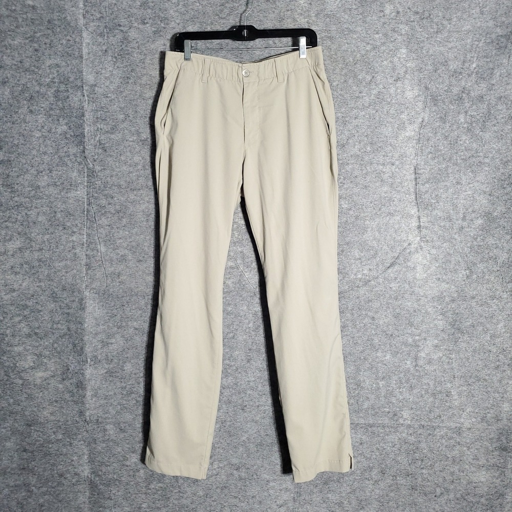 Under Armour Showdown Golf Pants Men 32x32 Tan Straight Fit Flat Front Chino Pro